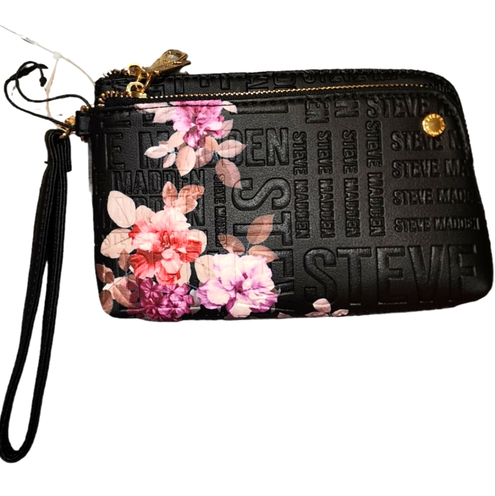 Steve Madden Wristlet Black Floral